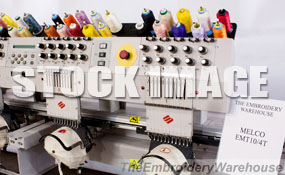 ID# 1300 1998 Melco EMT 10/4T  Multi-head commercial embroidery machine http://www.TheEmbroideryWarehouse.com